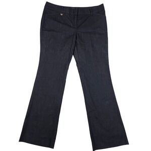 New York & Company Stretch Trousers Dark Wash Indigo Straight Leg Pants Size 12